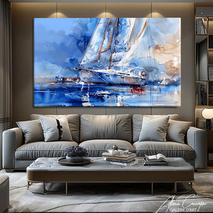 Tableau Peinture Voilier Moderne
