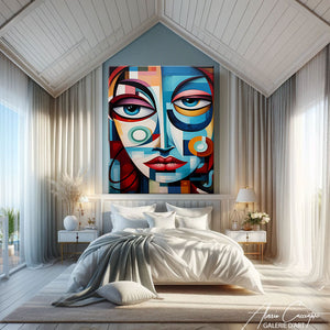 tableau cubisme femme