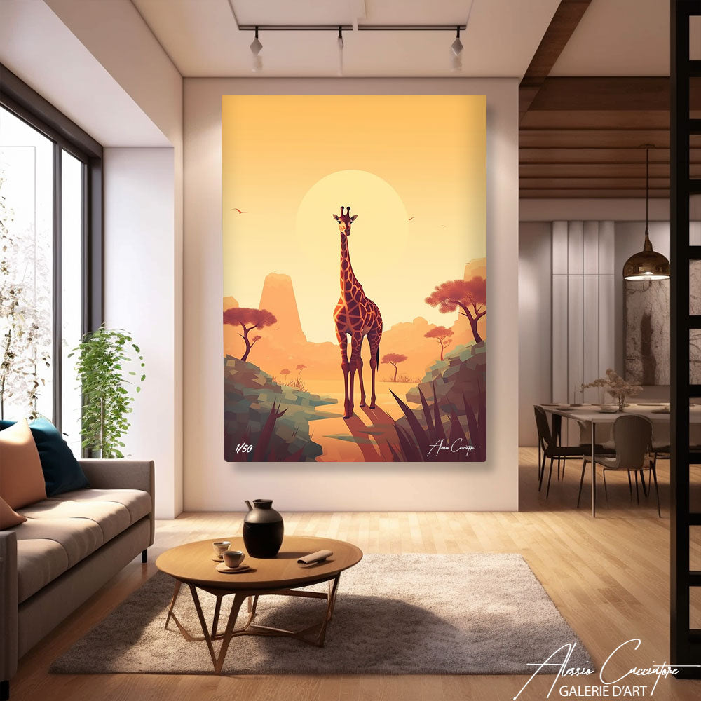 tableau peinture girafe