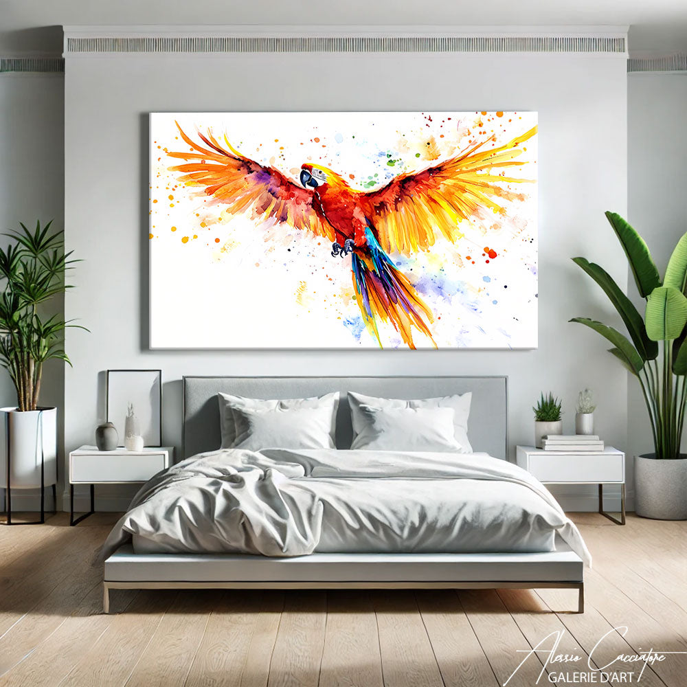 TABLEAU PERROQUET EN VOL