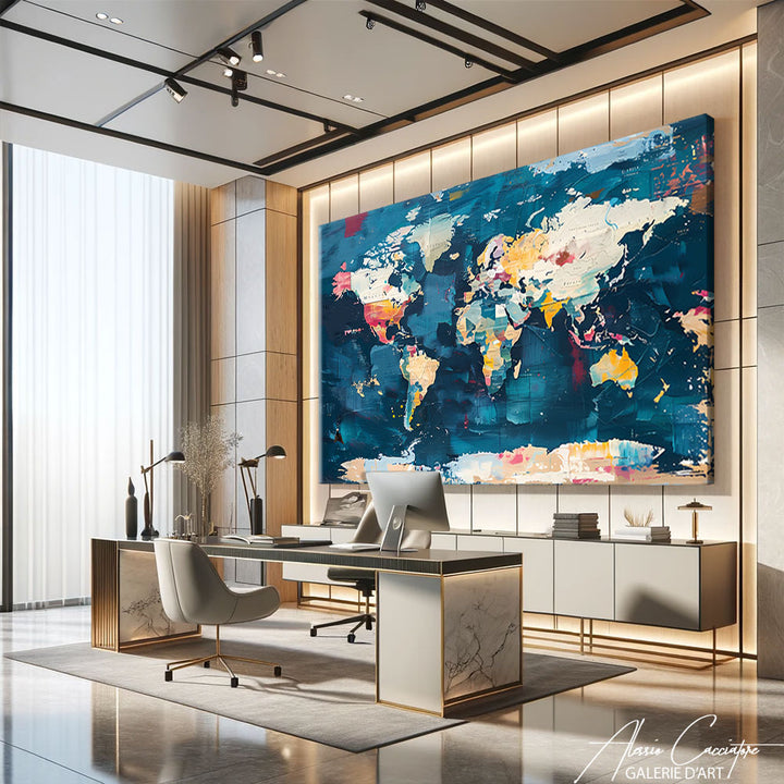 Peinture sur Toile Carte du Monde