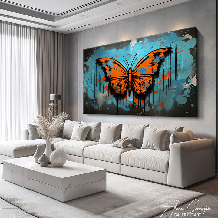 tableau peinture abstrait papillon
