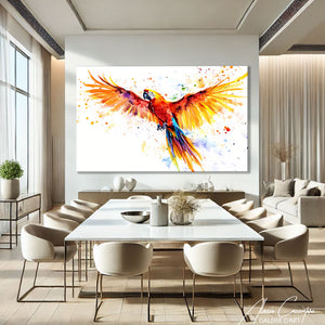 TABLEAU PERROQUET ABSTRAIT