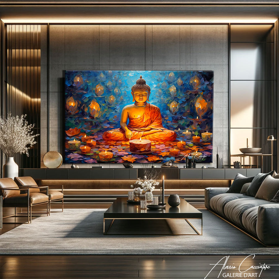 tableau bouddha peinture – mise en situation