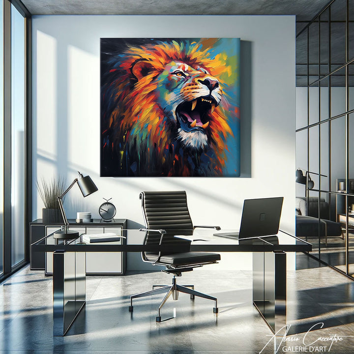 Peinture Tête de Lion Coloré