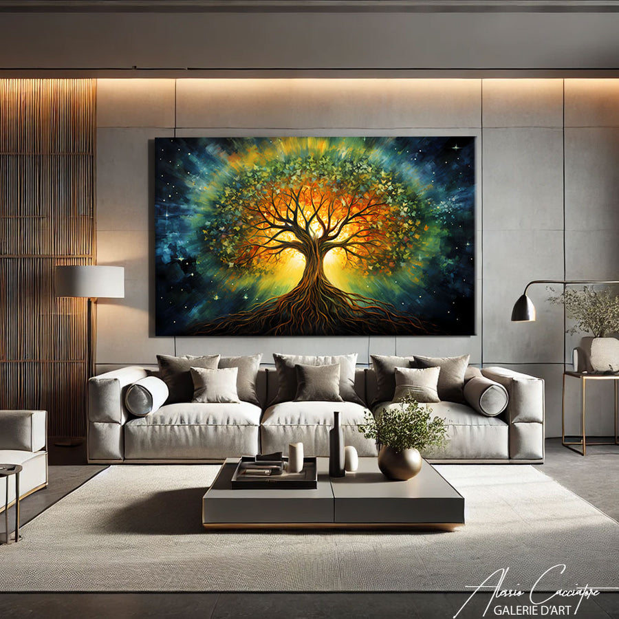 TABLEAU ABSTRAIT ARBRE DE VIE – mise en situation