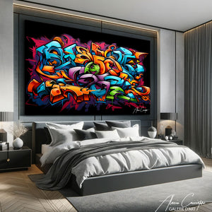 tableau abstrait graffiti