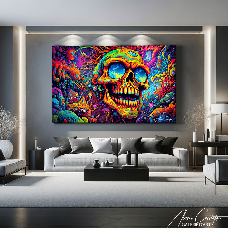 peinture murale psychédélique – mise en situation