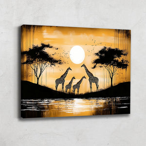 TABLEAU AFRICAIN MODERNE GIRAFFES