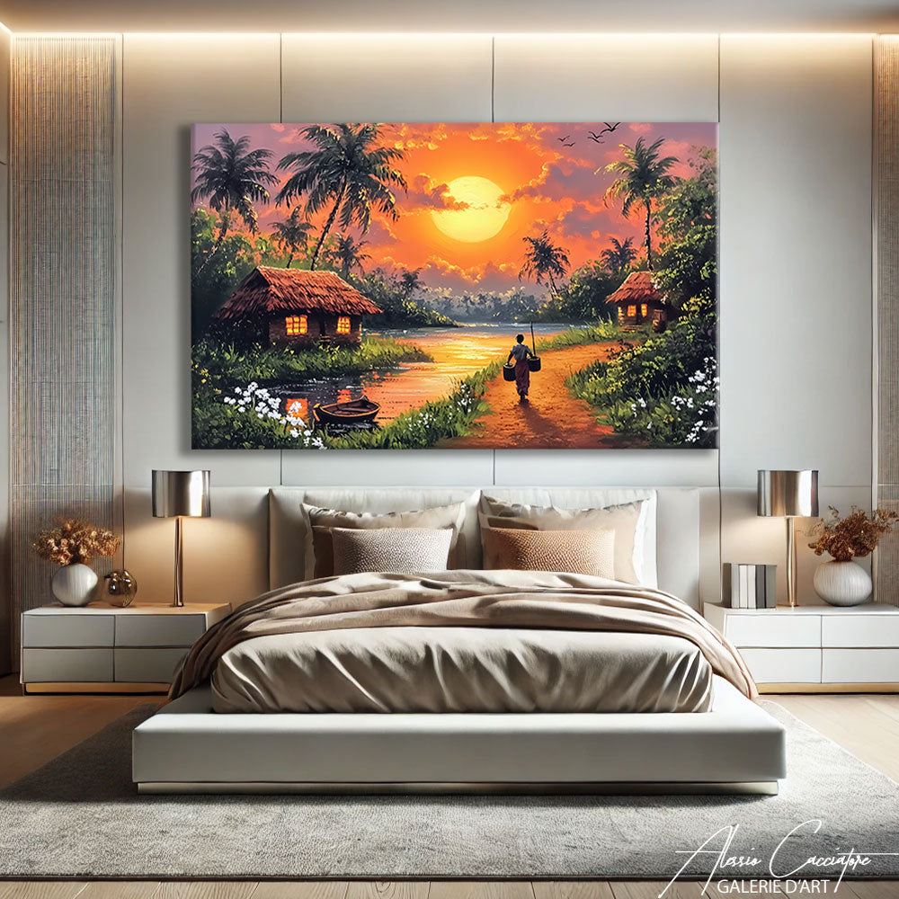 tableau coucher du soleil