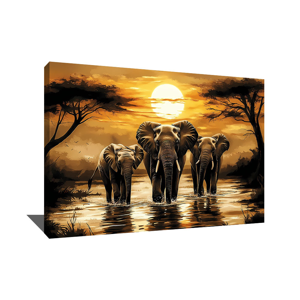 TABLEAU MODERNE AFRICAINE DÉSERT