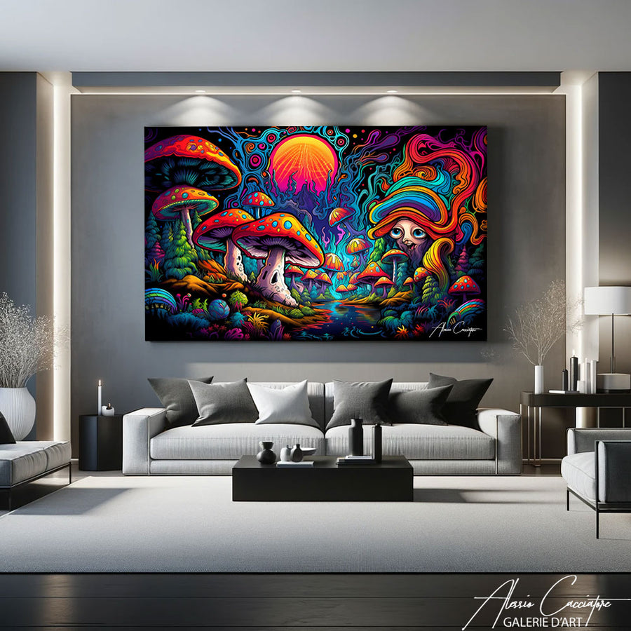 Peinture Psychédélique Wow – mise en situation