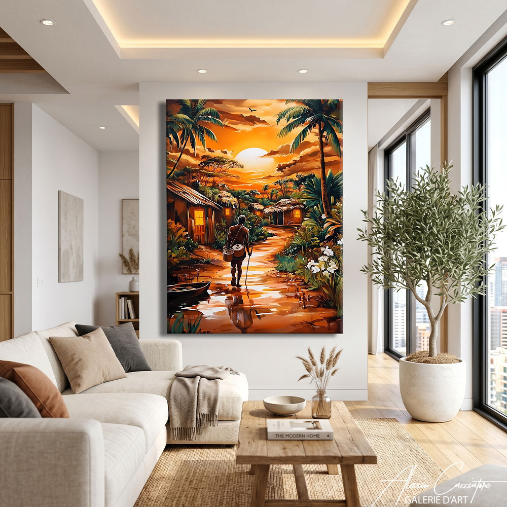 tableau coucher de soleil