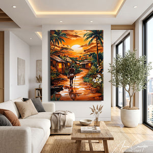 tableau coucher de soleil