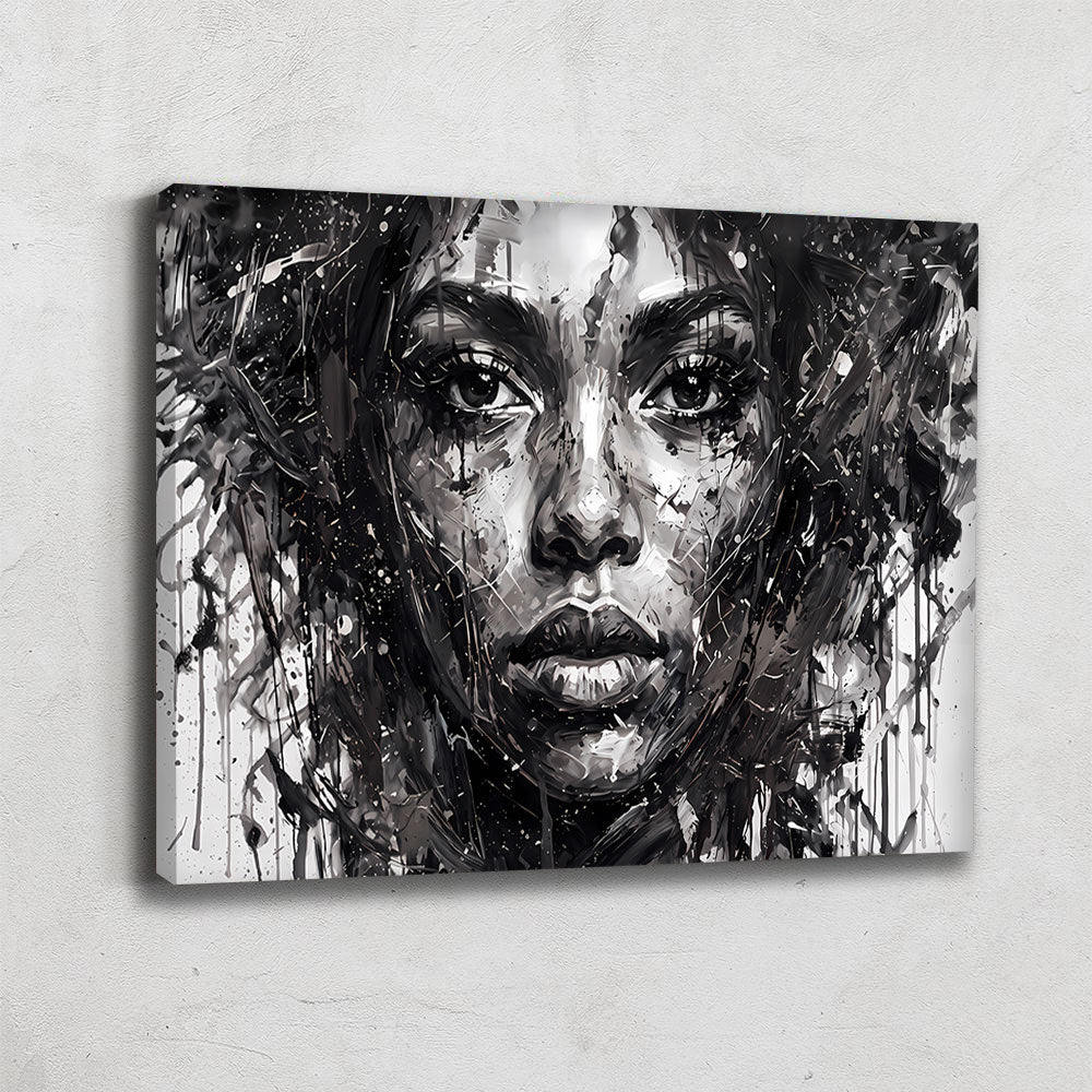 Tableau Africain Noir et Blanc