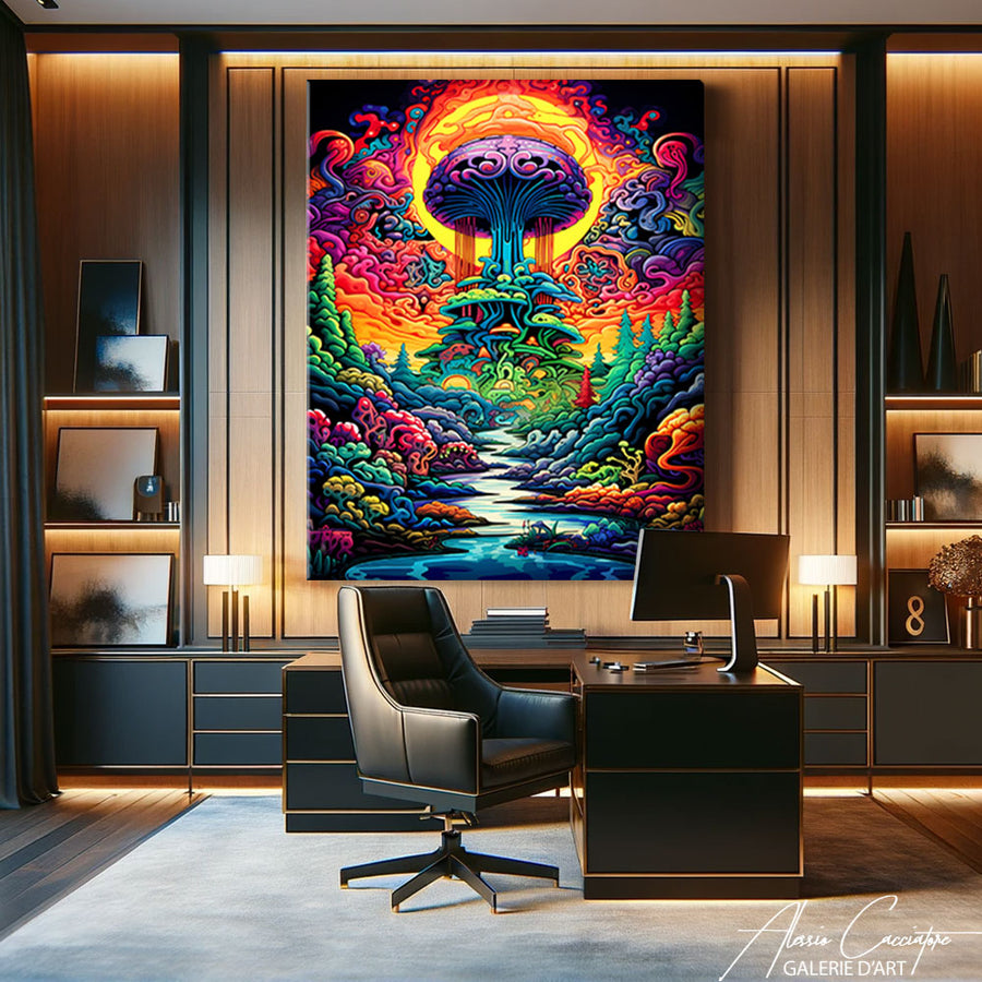 Peinture Acrylique Psychédélique – mise en situation