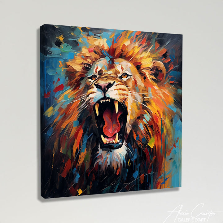 Peinture Acrylique Tête de Lion