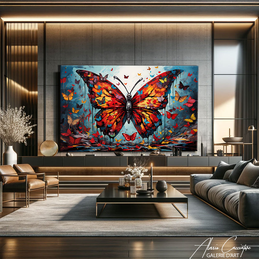 Tableau Peinture Acrylique Papillon – mise en situation
