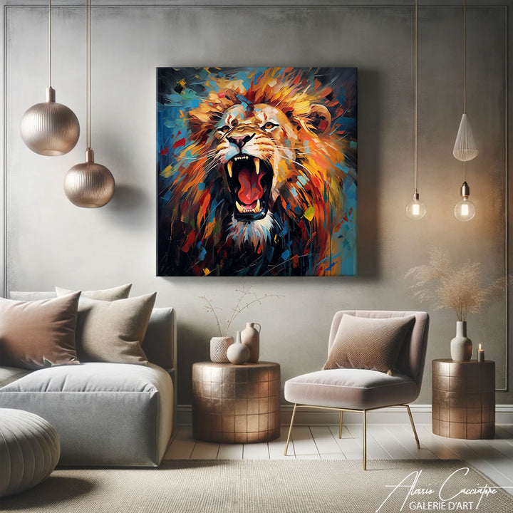 tableau tête de lion