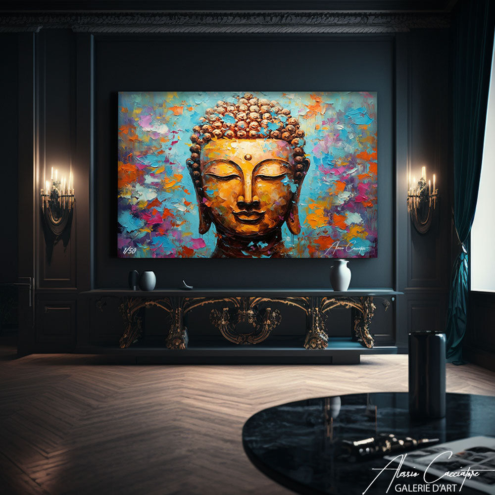 tableau bouddha coloré