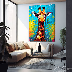 tableau toile girafe