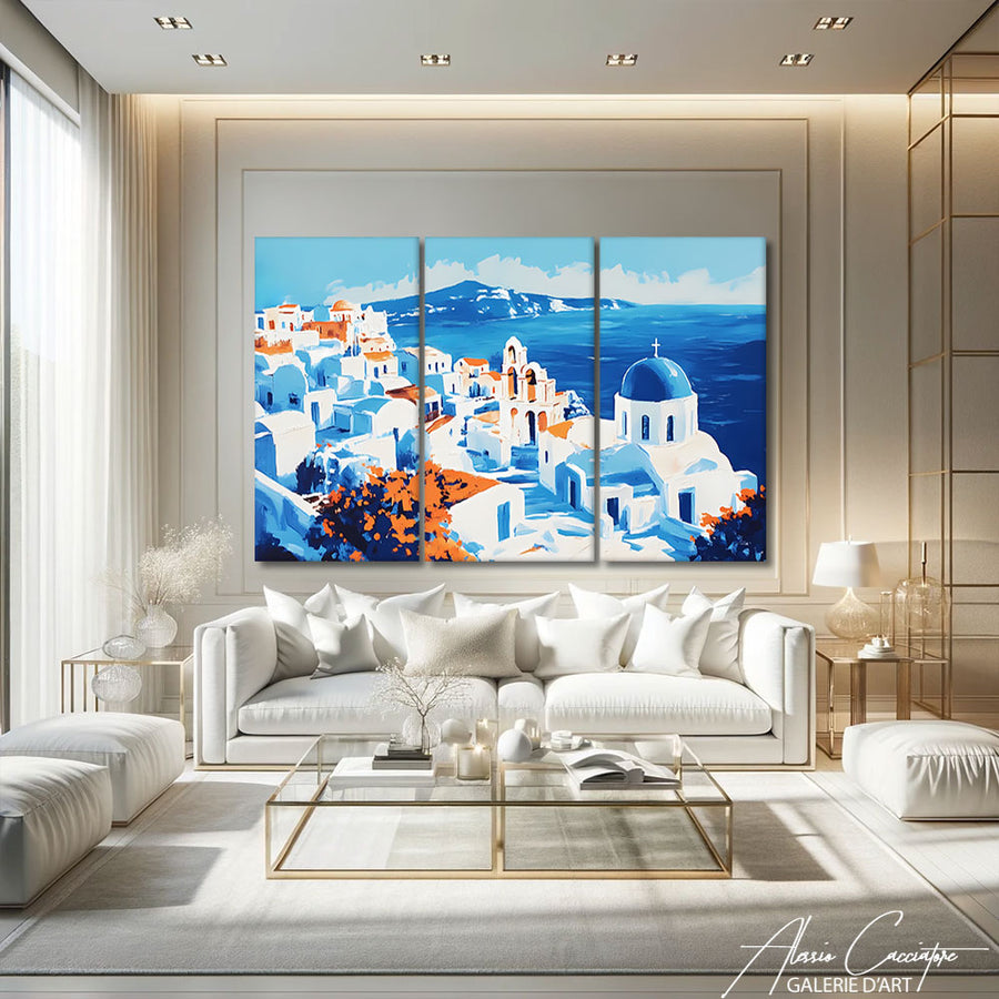 Tableau Triptyque Bord de Mer – mise en situation