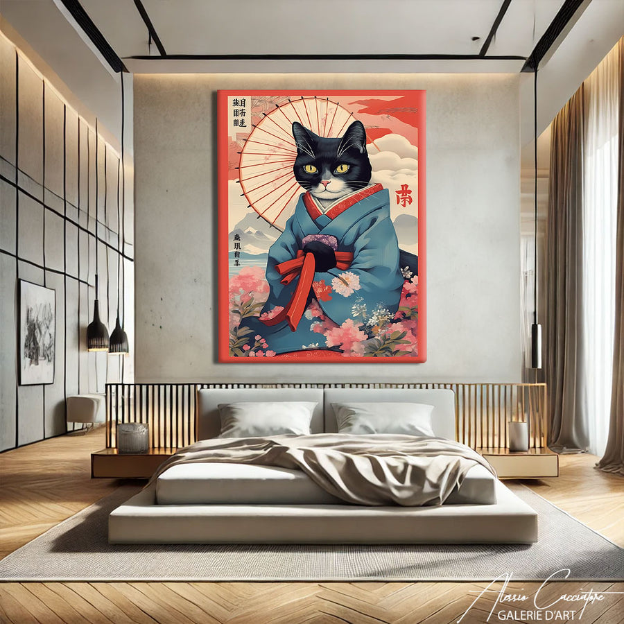 Tableau Chat Japonais – mise en situation