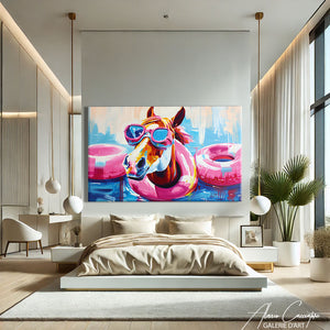 Tableau chevaux abstrait

