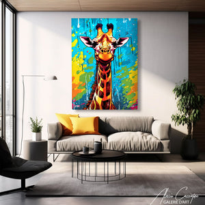 tableau girafe pop art