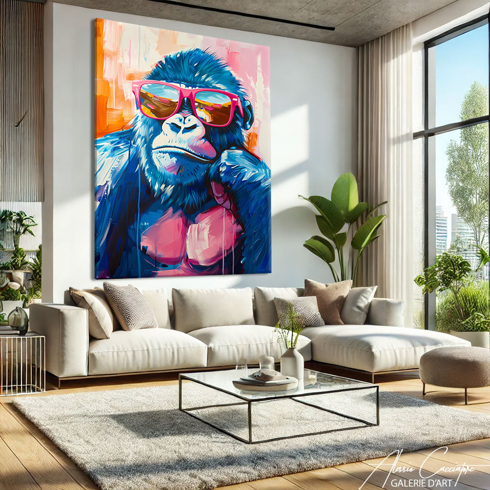 Tableau Gorille Abstrait