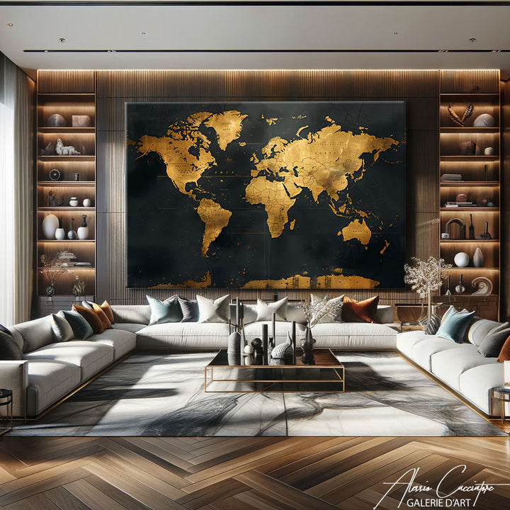 Peinture sur Toile Carte du Monde