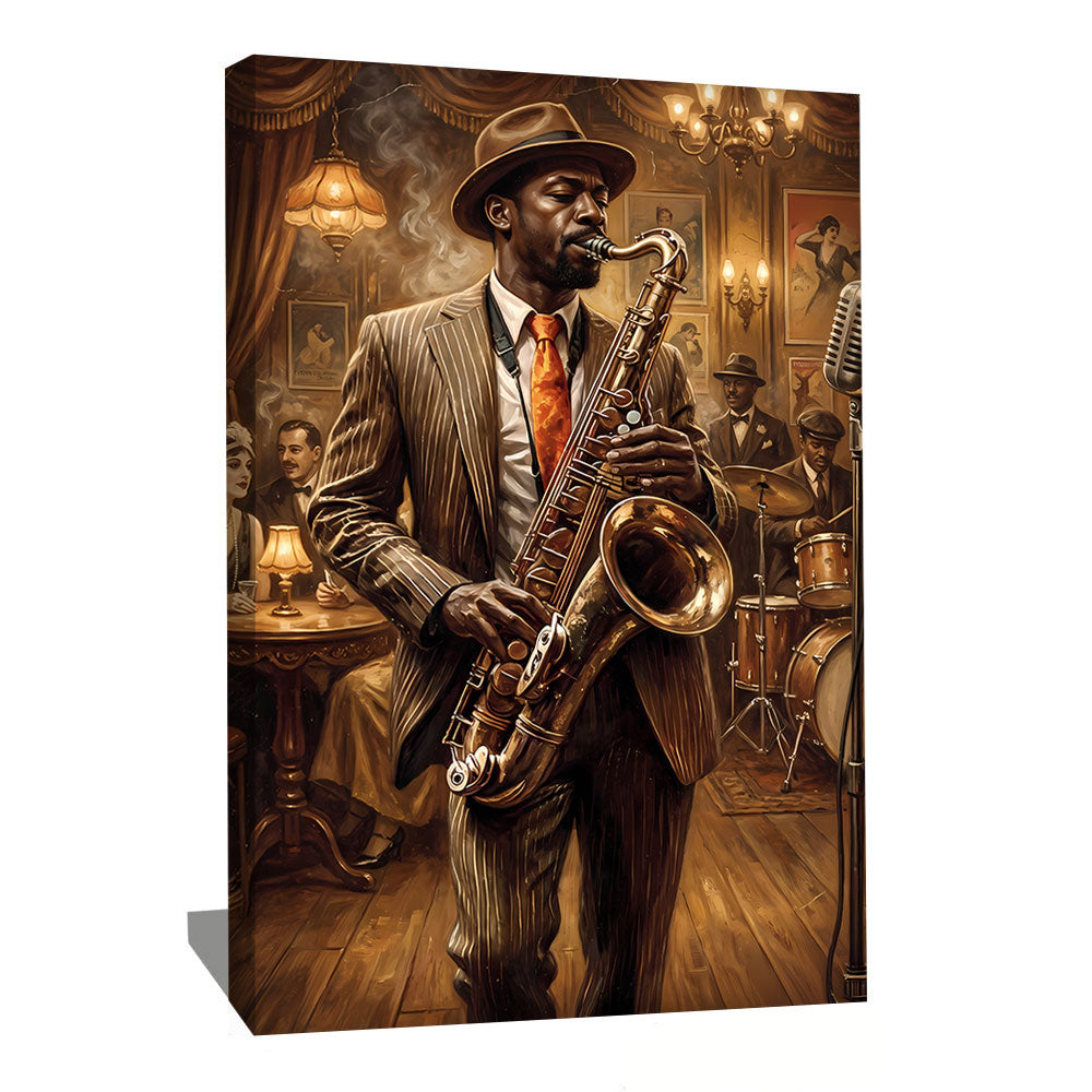 TABLEAU JAZZ MUSICIEN ABSTRAIT