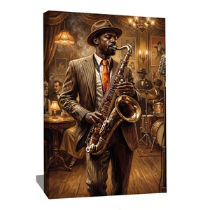 TABLEAU JAZZ MUSICIEN ABSTRAIT