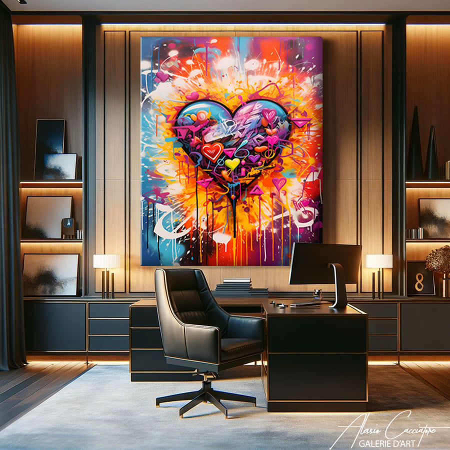tableau coeur peinture – mise en situation