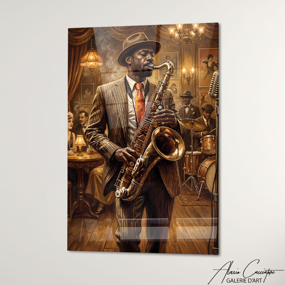 TABLEAU JAZZ MUSICIEN ABSTRAIT