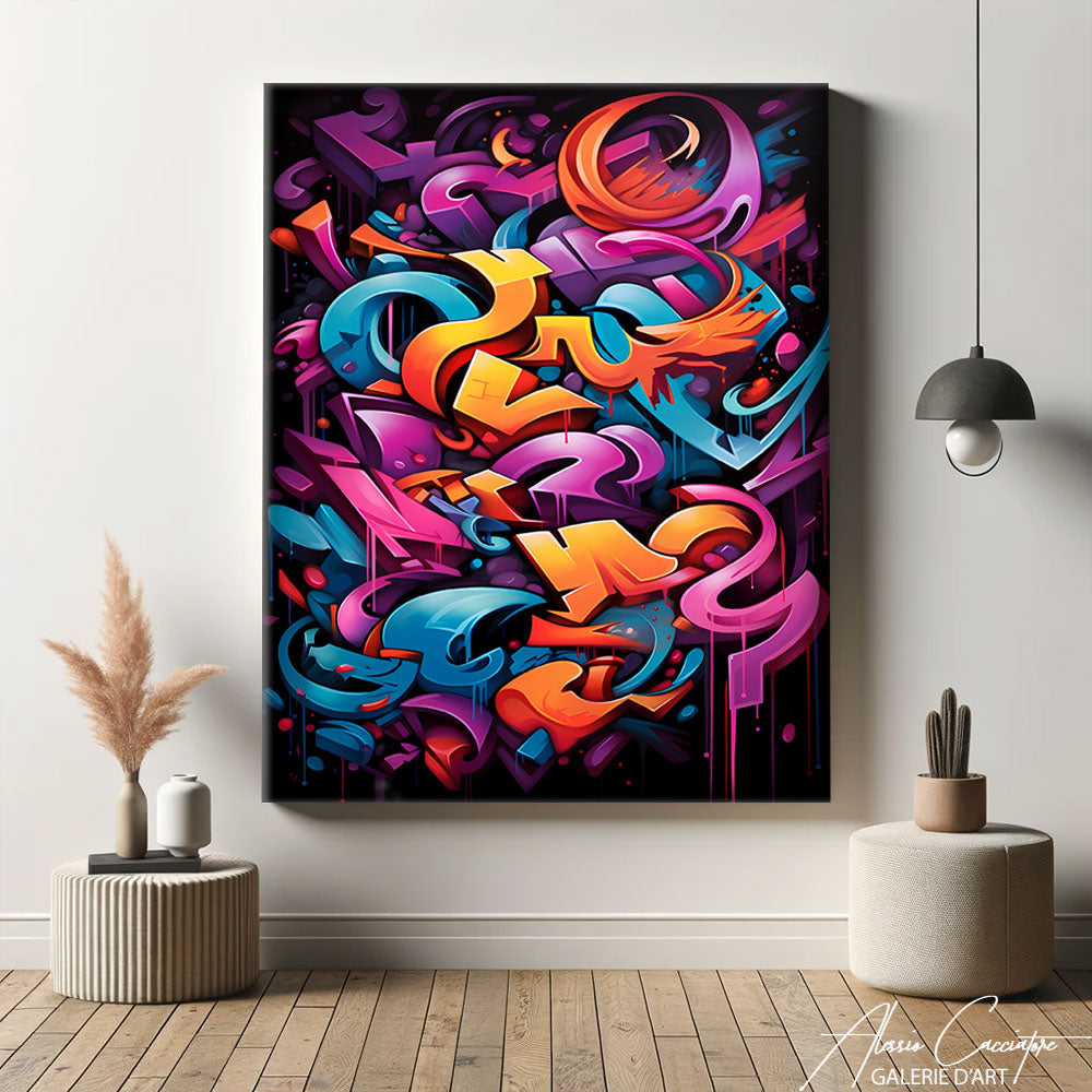 tableau graffiti pop art