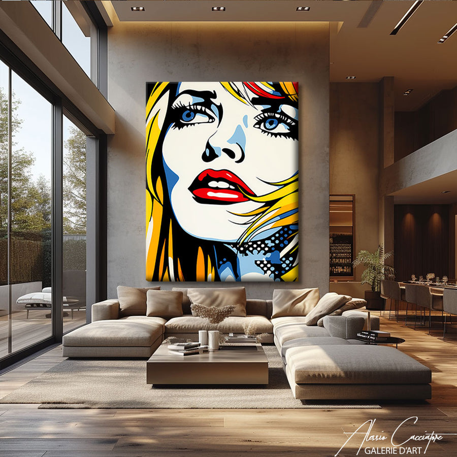Toile Pop Art Femme – mise en situation