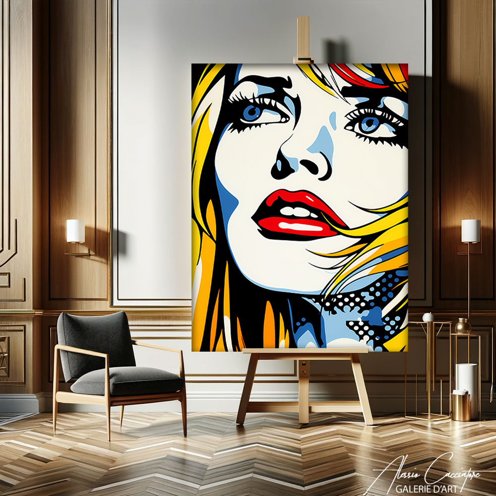 tableau visage femme pop art