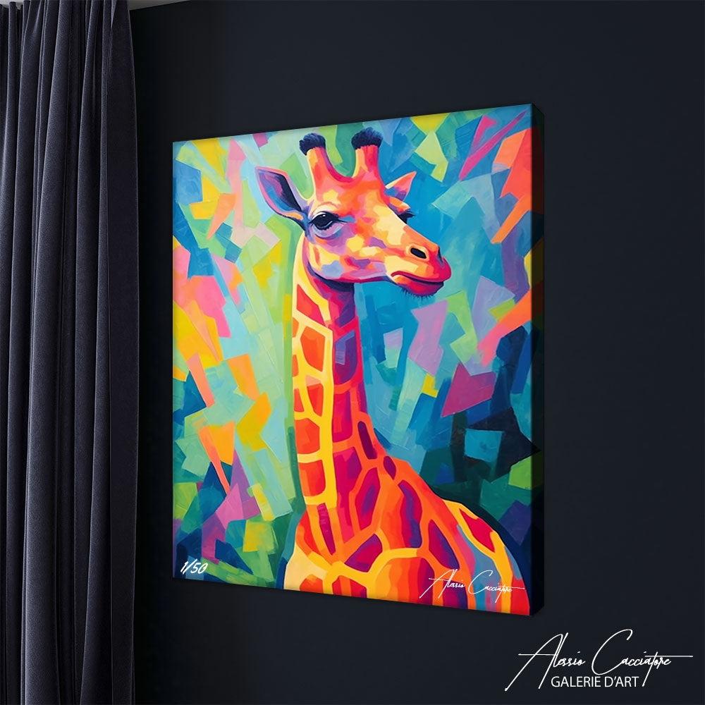 tableau girafe coloré