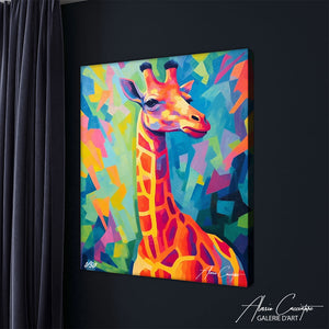 tableau girafe coloré