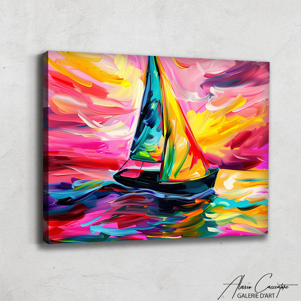 Tableau Peinture Voilier Moderne