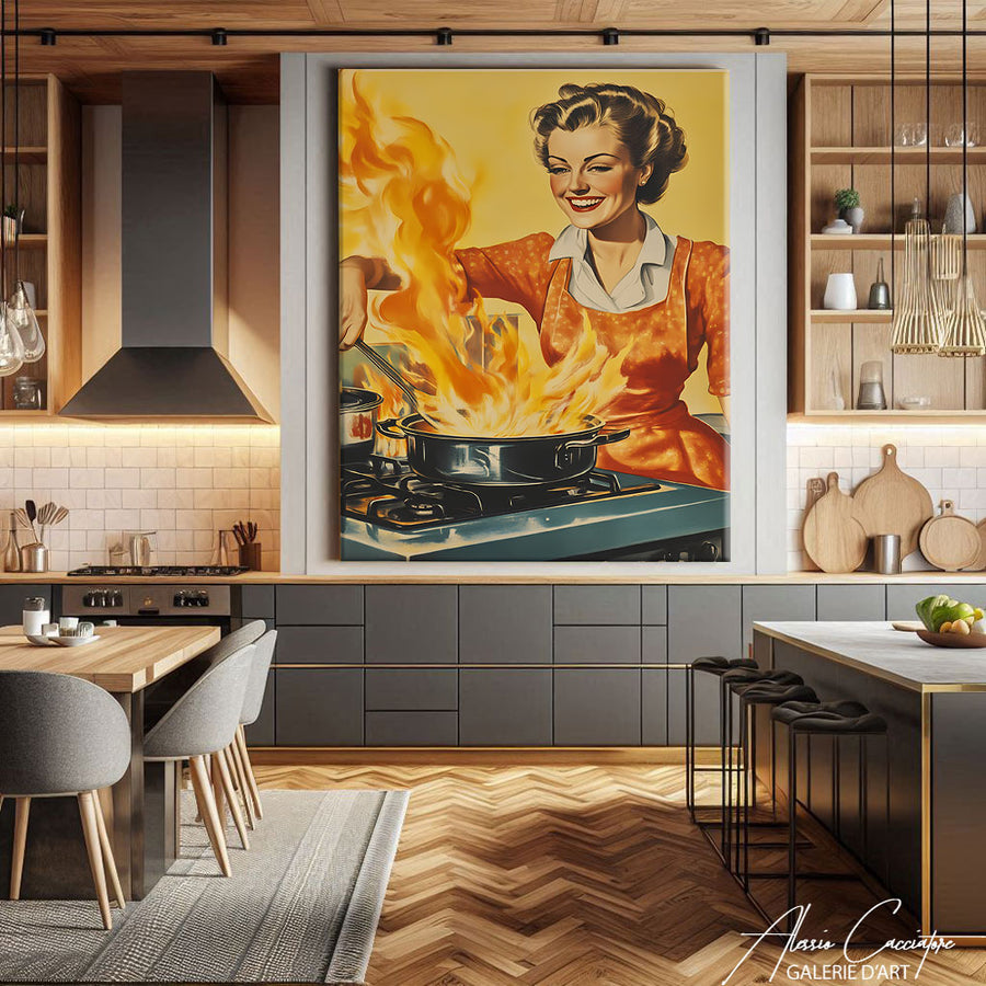 Tableau Deco Cuisine Vintage – mise en situation