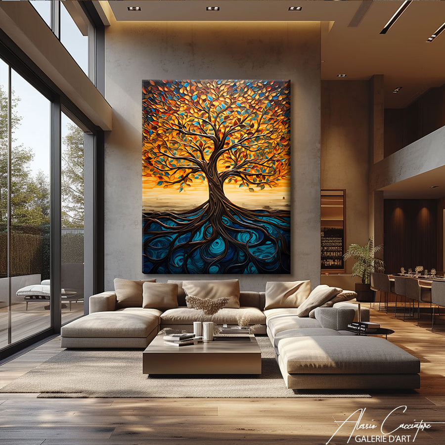 arbre de vie peinture acrylique – mise en situation