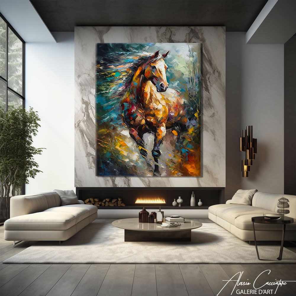 tableau cheval au galops