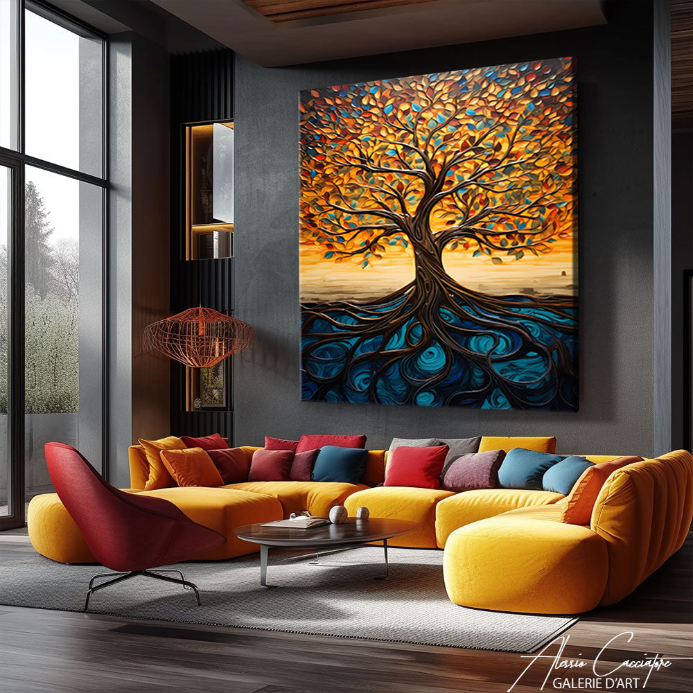 Tableau abstrait Arbre de vie 