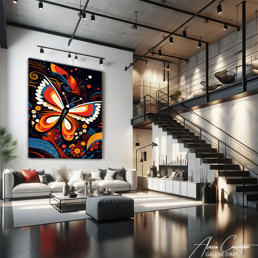 Peinture papillon moderne