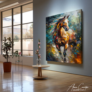 tableau cheval abstrait