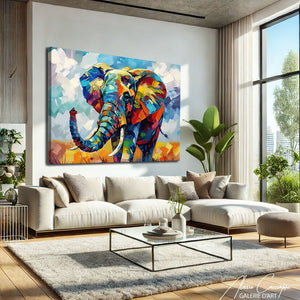 tableau éléphant moderne