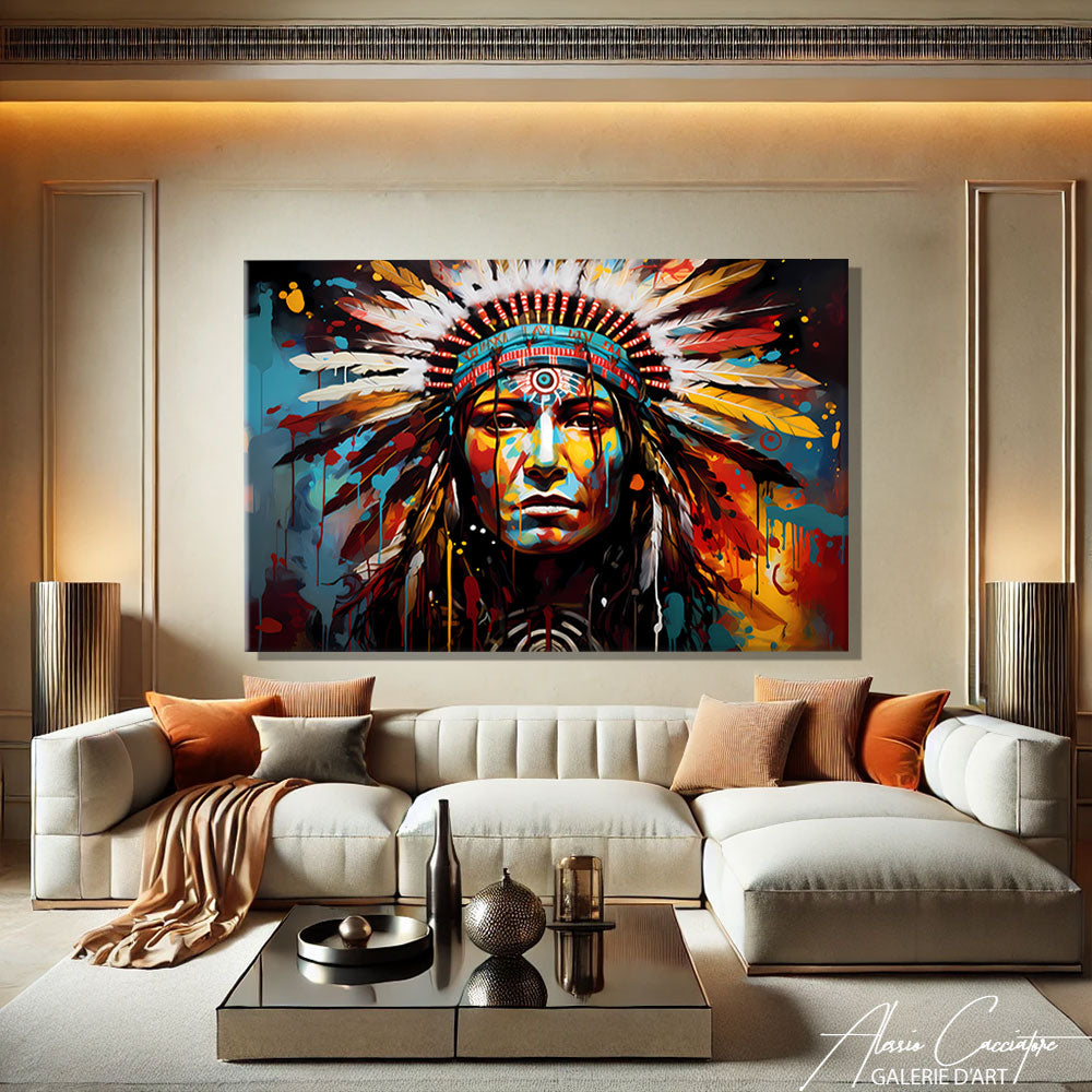 TABLEAU INDIENNE CONTEMPORAIN
