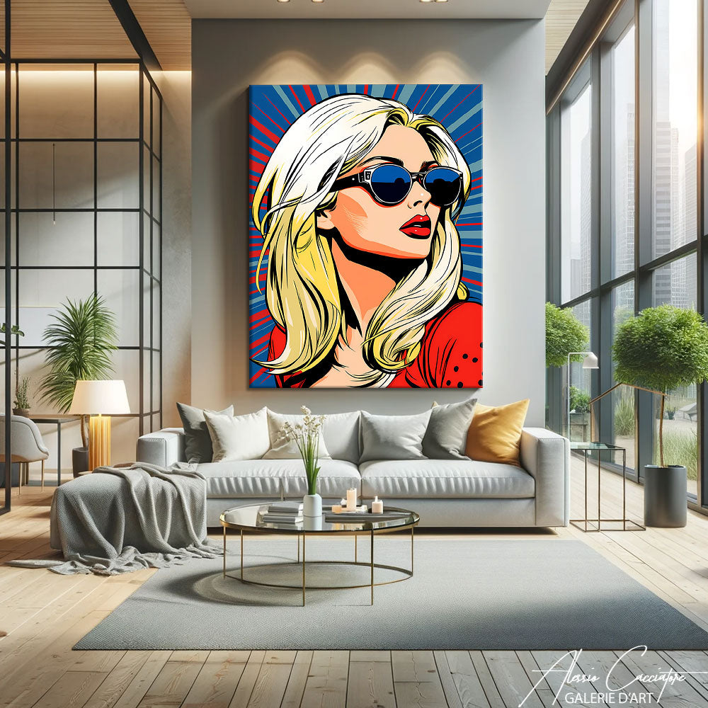 tableau visage femme pop art